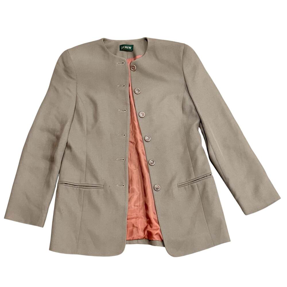 J.Crew Vintage Collarless Blazer Jacket, Size 2P - Picture 2 of 9
